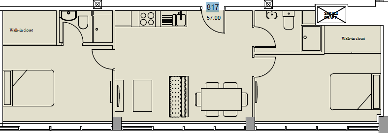 曼彻斯特 西点公寓 一房一卫 M16 9HU 户型图