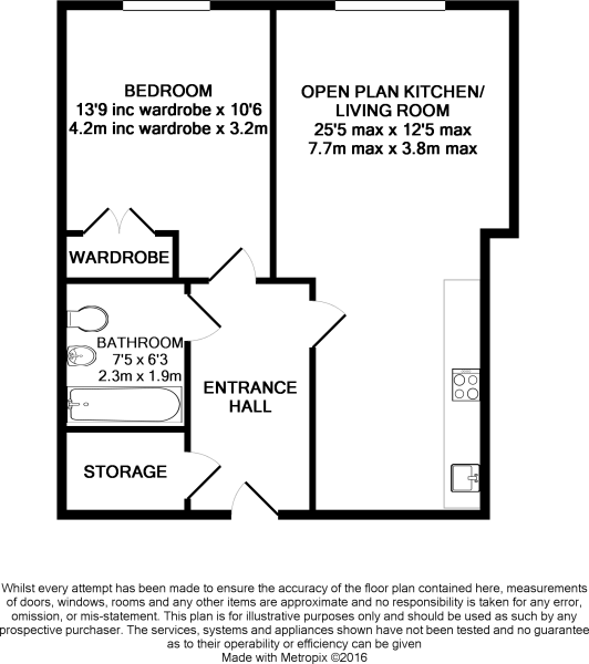 伯明翰 半球公寓 一房一卫  B5 7SU 户型图