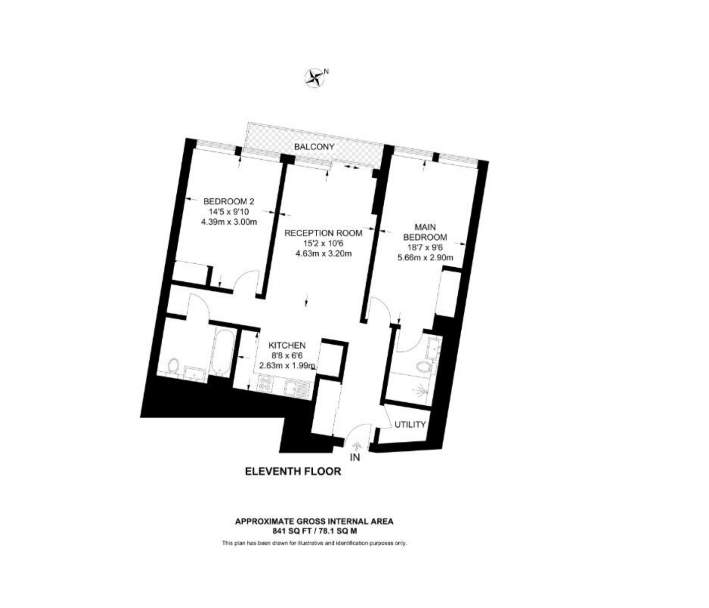 英国 格林威治Upper Riverside 两房两卫 SE10 户型图