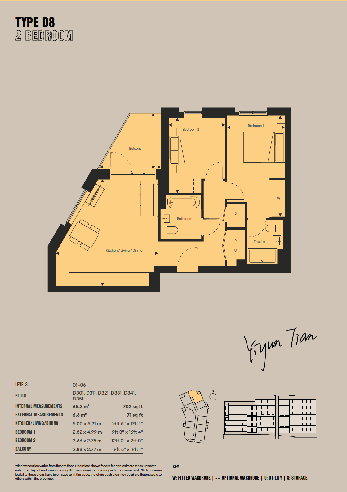 伦敦 克林顿公寓 两房两卫 N8 0ER 户型图